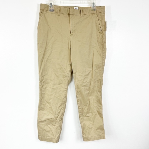 NEW Gap Khaki Tan Straight Leg Pants Size 8 - Picture 1 of 10